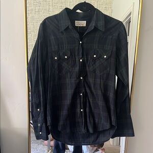 Nili Lotan Men's Black Plaid Shirt